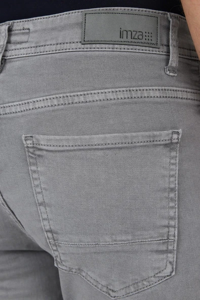 Gri Pamuklu 5 Cep Casual Slim Fit 5 Cep Pantolon 1003250318 - Resim 5