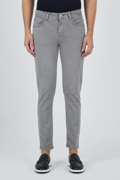 Gri Pamuklu 5 Cep Casual Slim Fit 5 Cep Pantolon 1003250318 ürün görseli