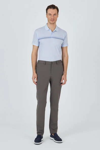 Koyu Vizon Esnek Yandan Cepli Casual Slim Fit Jogger Pantolon 1003250162 - Resim 2