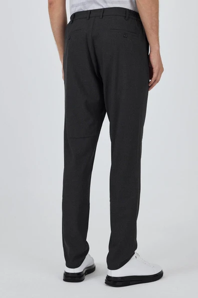 Koyu Antrasit Esnek Yandan Cepli Casual Standart Fit Jogger Pantolon 1003250119 - Resim 5
