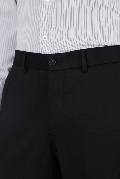 Siyah Esnek Yandan Cepli Casual Slim Fit Jogger Pantolon 1003250157 - Resim 4