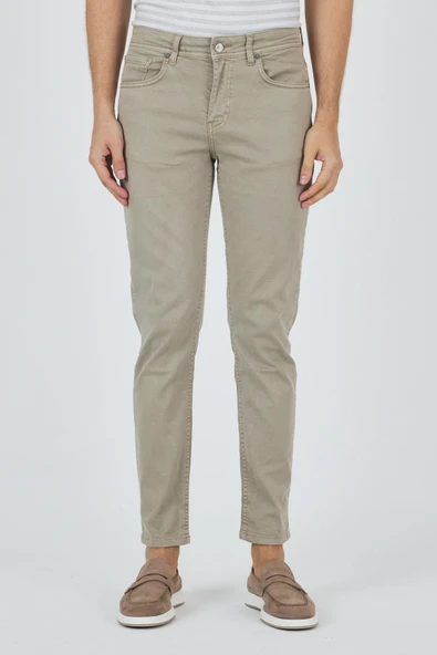 Koyu Bej Pamuklu 5 Cep Casual Slim Fit 5 Cep Pantolon 1003250318