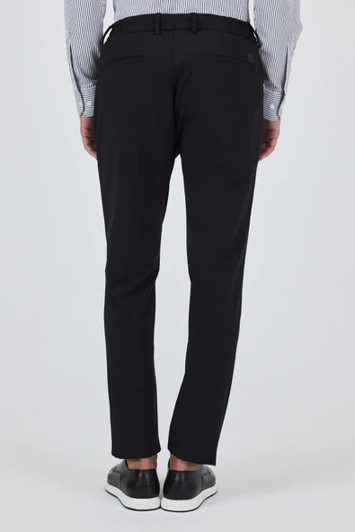 Siyah Esnek Yandan Cepli Casual Slim Fit Jogger Pantolon 1003250162 - Resim 5