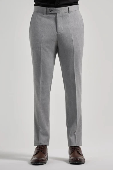 Gri Esnek Yandan Cepli Slim Fit Classic Pantolon 1003250160 ürün görseli 1