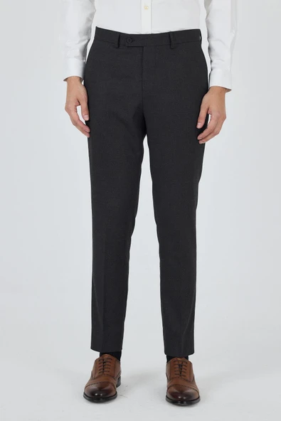 Koyu Antrasit Yan Cep Açık Paça Slim Fit Esnek Classic Pantolon 1003250906 ürün görseli 1