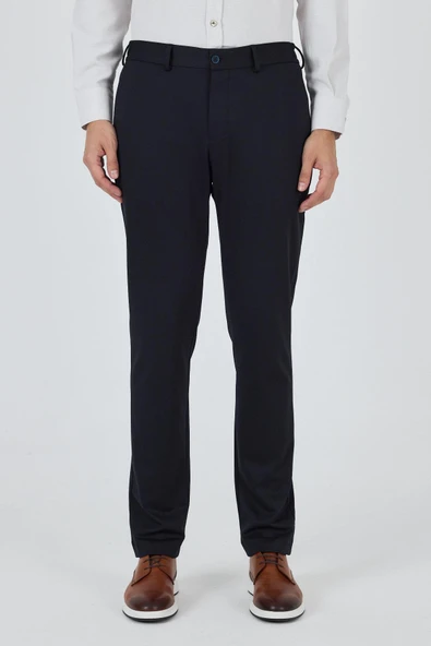 Koyu Lacivert Esnek Yandan Cepli Casual Slim Fit Jogger Pantolon 1003250157