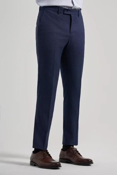 Lacivert Esnek Yandan Cepli Slim Fit Classic Pantolon 1003250160 - Resim 3