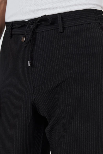 Siyah Esnek Yandan Cepli Casual Comfort Fit Jogger Pantolon 1003250117 - Resim 4