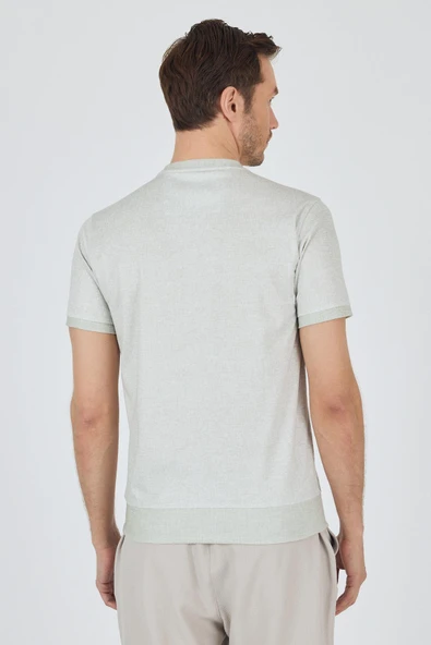 Kısa Kol Baskılı İnterlok Bisiklet Yaka Cepsiz Pamuklu Slim Fit Tişört 1011250124 - 5