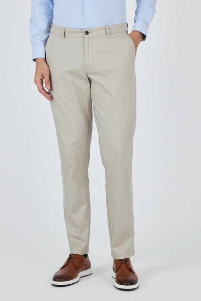 Taş Rengi Gabardin Yan Cep Düz Paça Comfort Fit Pamuklu Casual Chino Pantolon 1003250121 ürün görseli