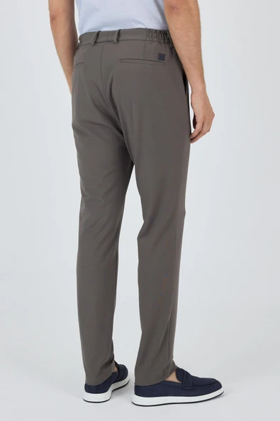 Koyu Vizon Esnek Yandan Cepli Casual Slim Fit Jogger Pantolon 1003250162 - Resim 5