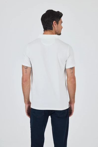 Kısa Kol Baskılı Suprem İtalyan Yaka Cepsiz Slim Fit Tişört 1011250123 - Resim 5