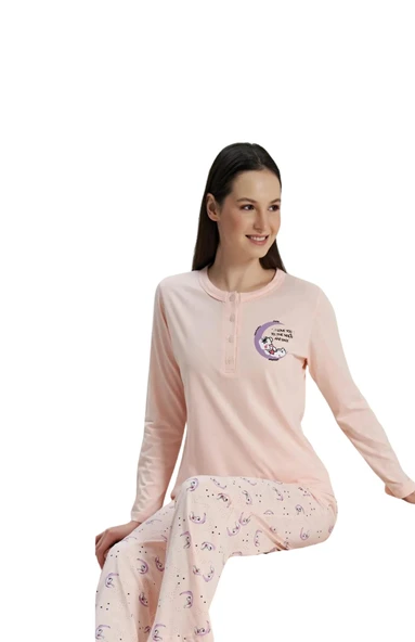 Kadın Over Sleep Uzun Kol Pijama Takımı Over Sleep - 928