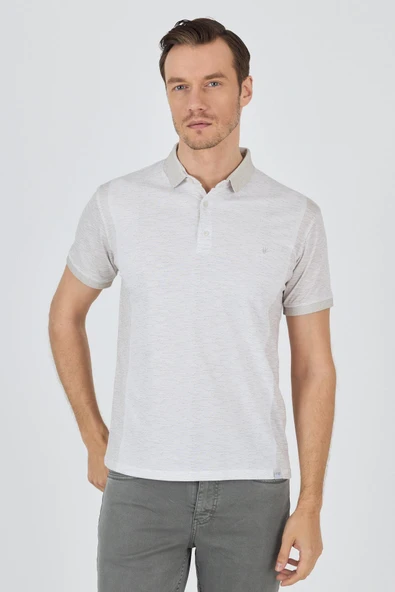 Kısa Kol Baskılı Pike Polo Yaka Cepsiz Slim Fit Tişört 1011250167