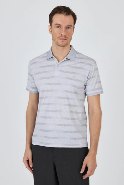 Kısa Kol Baskılı Pike Polo Yaka Cepsiz Slim Fit Tişört 1011250170