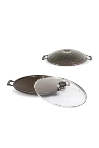 FMS Yörem Döküm Saç Kavurma Tavası 34 cm Siyah