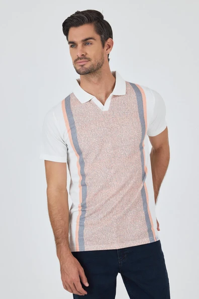 Kısa Kol Baskılı Suprem İtalyan Yaka Cepsiz Slim Fit Tişört 1011250123 ürün görseli