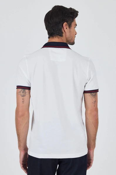 Kısa Kol Düz Pike Polo Yaka Cepsiz %100 Pamuk Slim Fit Tişört 1011250130 - Resim 5