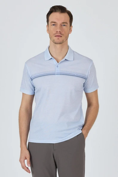 Kısa Kol Baskılı Pike Polo Yaka Cepsiz Slim Fit Tişört 1011250168 - 2