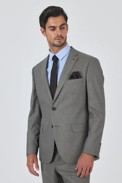 Bej Mono Yaka Esnek 6 Drop Comfort Fit Classic Takım Elbise 1001250152 - 3