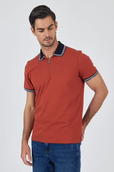 Kısa Kol Düz Pike Polo Yaka Cepsiz %100 Pamuk Slim Fit Tişört 1011250130