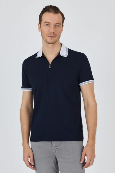 Kısa Kol Düz Pike Polo Yaka Cepsiz %100 Pamuk Slim Fit Tişört 1011250130