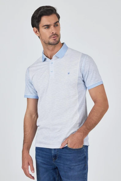 Kısa Kol Baskılı Pike Polo Yaka Cepsiz Slim Fit Tişört 1011250167