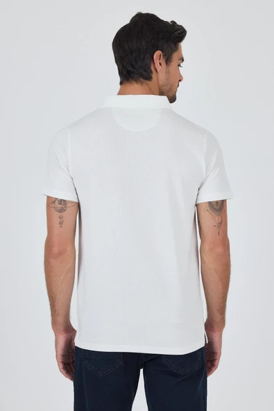 Kısa Kol Baskılı Suprem İtalyan Yaka Cepsiz Slim Fit Tişört 1011250123 - Resim 5