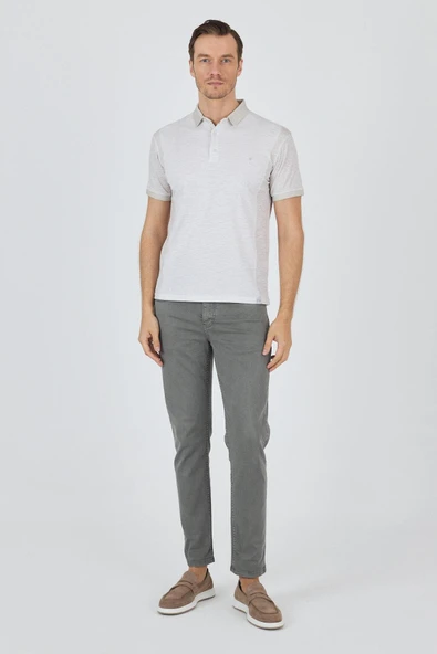 Kısa Kol Baskılı Pike Polo Yaka Cepsiz Slim Fit Tişört 1011250167 - Resim 2