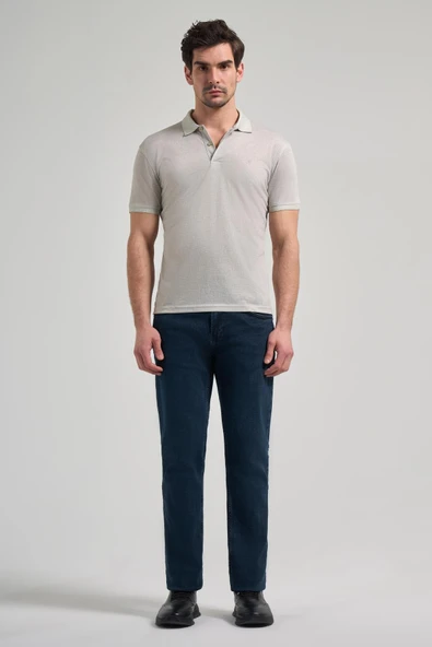 Açık Yeşil Kısa Kol Baskılı Pike Polo Yaka Cepsiz esnek Casual Slim Fit Tişört 1011250151 - Resim 2