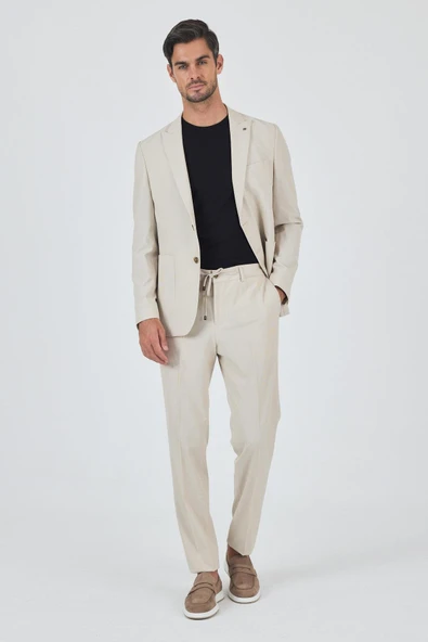 Bej Kılıç Yaka Esnek 6 Drop Slim Fit Classic Takım Elbise 1001250100 - 2