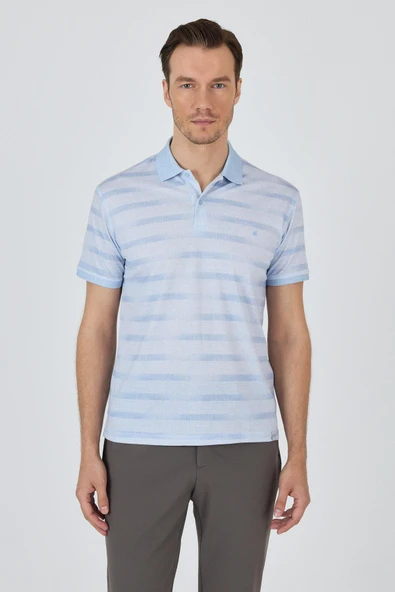 Kısa Kol Baskılı Pike Polo Yaka Cepsiz Slim Fit Tişört 1011250170