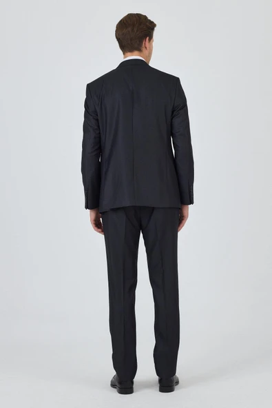 Düz Filafil Mono Yaka Tam Astar 6 Drop Comfort Fit Takım Elbise 1001250170 - 5