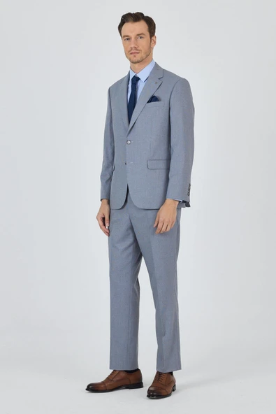Mavi Mono Yaka Astarlı Çift Yırtmaç Esnek 4 Drop Comfort Fit Classic Takım Elbise 1001250160 - 2