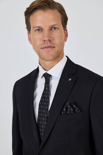 Düz Filafil Mono Yaka Tam Astar 6 Drop Comfort Fit Takım Elbise 1001250170 - 4