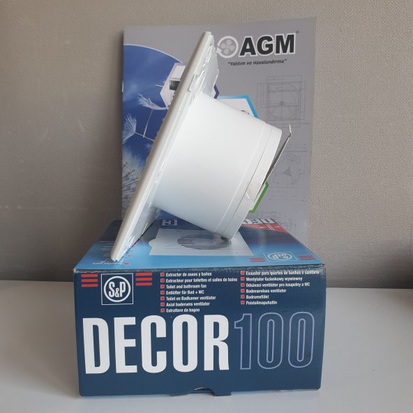 Banyo Wc Tuvalet Fanı Soler Palau Decor 100 S Havalandırma Fanı 95 m3 /h Çap Değeri 100mm Pilot Lamba Sessiz Kolay Montaj AGMair Agm Havalandırma - 3