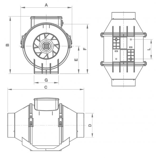 Vortice Lineo 125 V0 Laboratuvar Kütüphane Zirai Dolap Havalandırma Fanı m3/h 250/365 Ses 33.9/43 Max °C : 60 AGMair Agm Havalandırma - 2