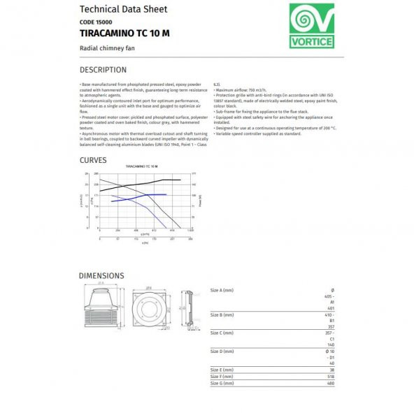 Vortice Tıracamıno Şömine Barbekü Baca Fanı m³/h 750-910 V 220-240 Hava Akışı Optimize 200 ° C Sürekli Çalışma AGMair Agm Havalandırma Fan - 4