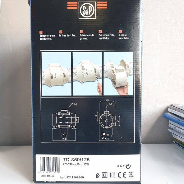 Soler Palau Td 350/125 Yuvarlak Kanal Tipi Karma Akışlı Fan Çap Değeri 125Mm Enerji Tasarruflu Güçlü Kolay Kurulum1900 Devir - 7