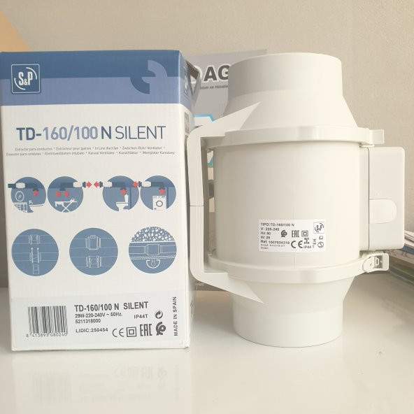 Soler Palau Td 160/100 N Silent Sessiz Yuvarlak Kanal Tipi Karma Akışlı Fan Çap Değeri 100Mm Enerji Tasarruflu Güçlü Kolay Kurulum Agmair Sp - 2