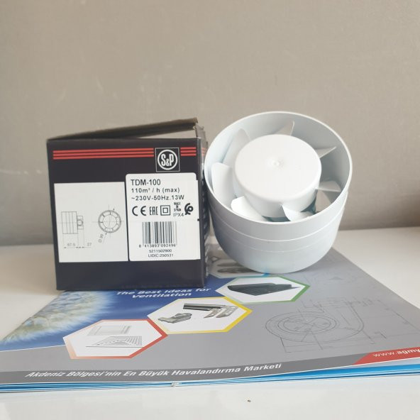 Soler & Palau TDM 100 Aksiyel Havalandırma Fanı Çap Değeri 100 110 m3/h Güçlü Boru Tipi Ortam havalandırma AGMair - 3