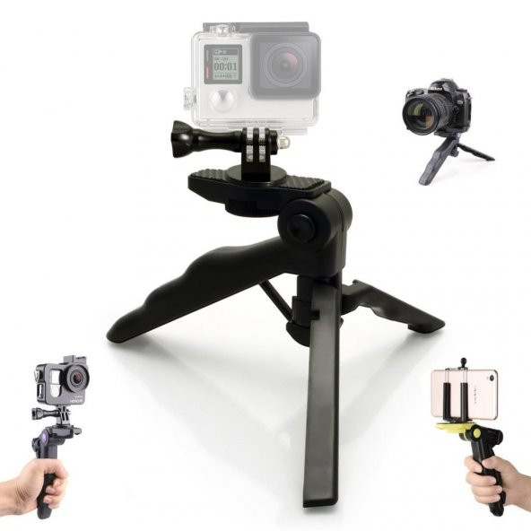Tüm Aksiyon Kameralara Uyumlu 3 Parça Tripod Seti