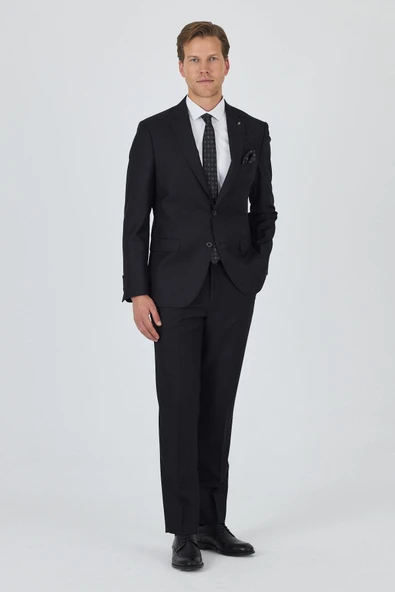 Düz Filafil Mono Yaka Tam Astar 6 Drop Comfort Fit Takım Elbise 1001250170 - 2