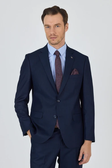 Düz Filafil Mono Yaka Tam Astar 6 Drop Comfort Fit Takım Elbise 1001250170