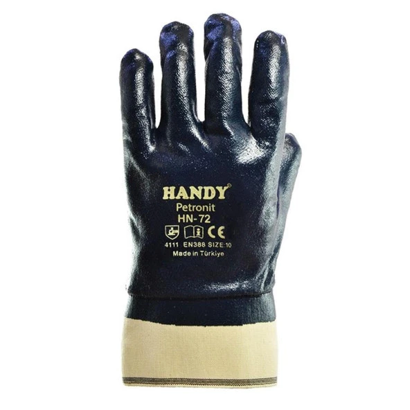 Handy HN-72 Nitril Kaplı Petrolcü İş Eldiveni İnşaat Sanayi Eldiven XL (1 ÇİFT) - 2
