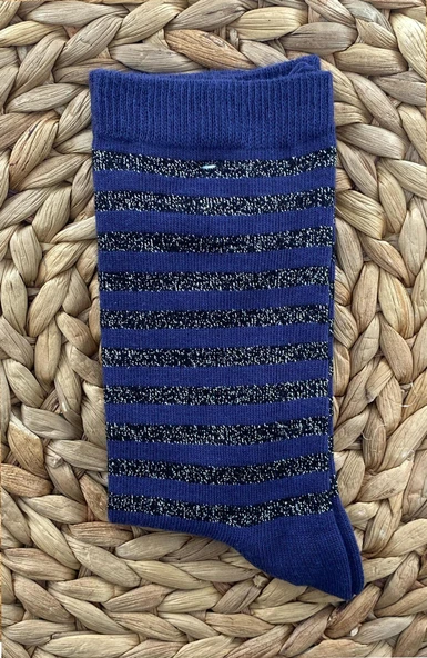 Kadın Simli Yan Şeritli Soket Çorabı 4 Çift Saradonna - 5