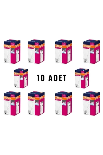 Osram Led 8.5W 6500K 806lm E27 Duy Beyaz Işık 10'lu Ampul - Resim 2