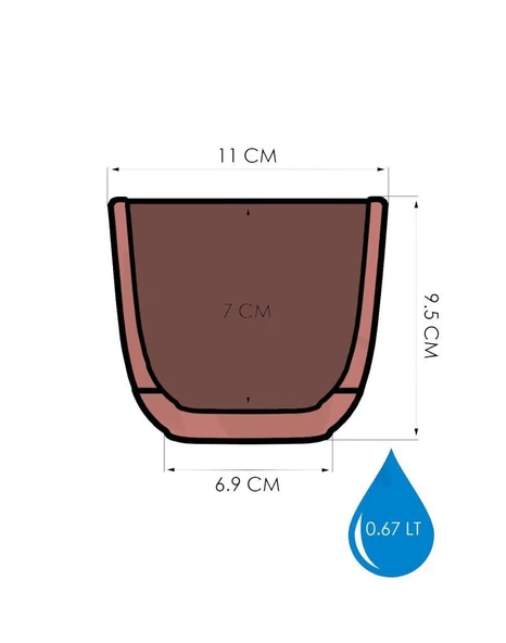 Omnipazar KRS-382 Dekoratif Plastik Mercan Kare Saksı 0.67 Litre No 2 - Resim 8