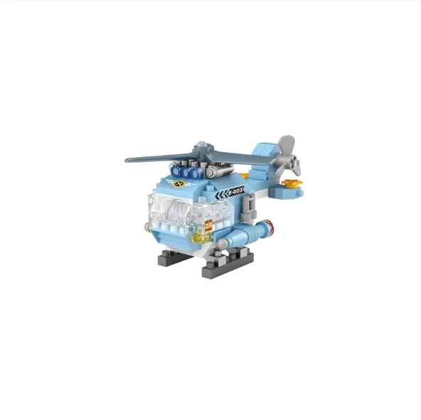 150 Parça Mikro Bloklar Mavi Helikopter 10+ Yaş