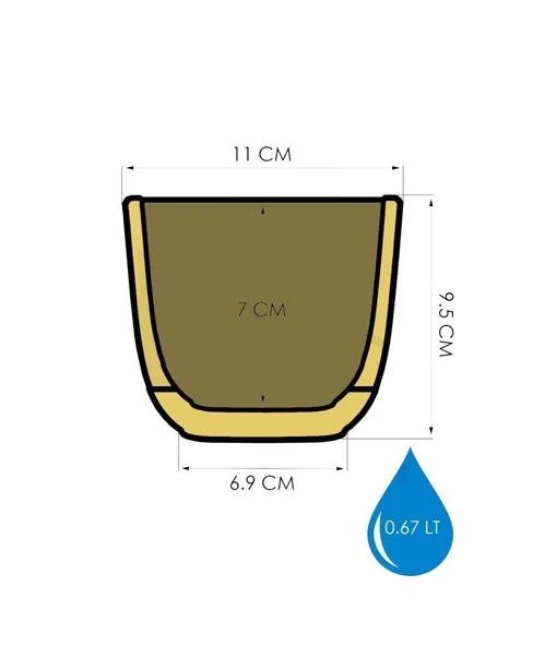 Omnipazar KRS-382 Dekoratif Plastik Mercan Kare Saksı 0.67 Litre No 2 - Resim 3